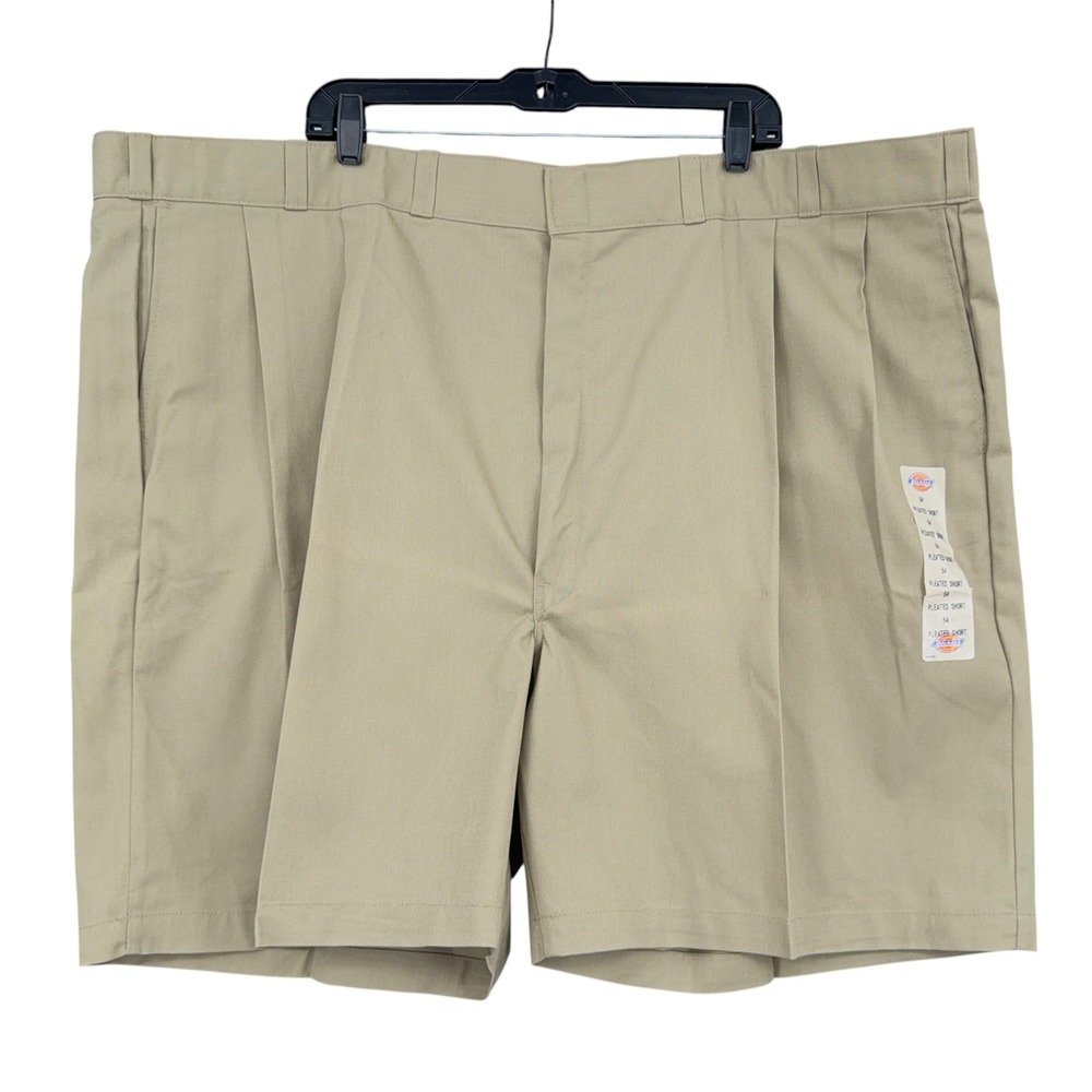Dickies Pleated Work Shorts Mens 54 Poly Cotton Khaki W411379